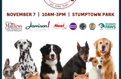 Join us for a tail-wagging good time at Pawsitively Matthews on November 7 from 10 AM to 3 PM at Stumptown Park! This fun-filled event celebrates our four-legged friends and the wonderful community that loves them.